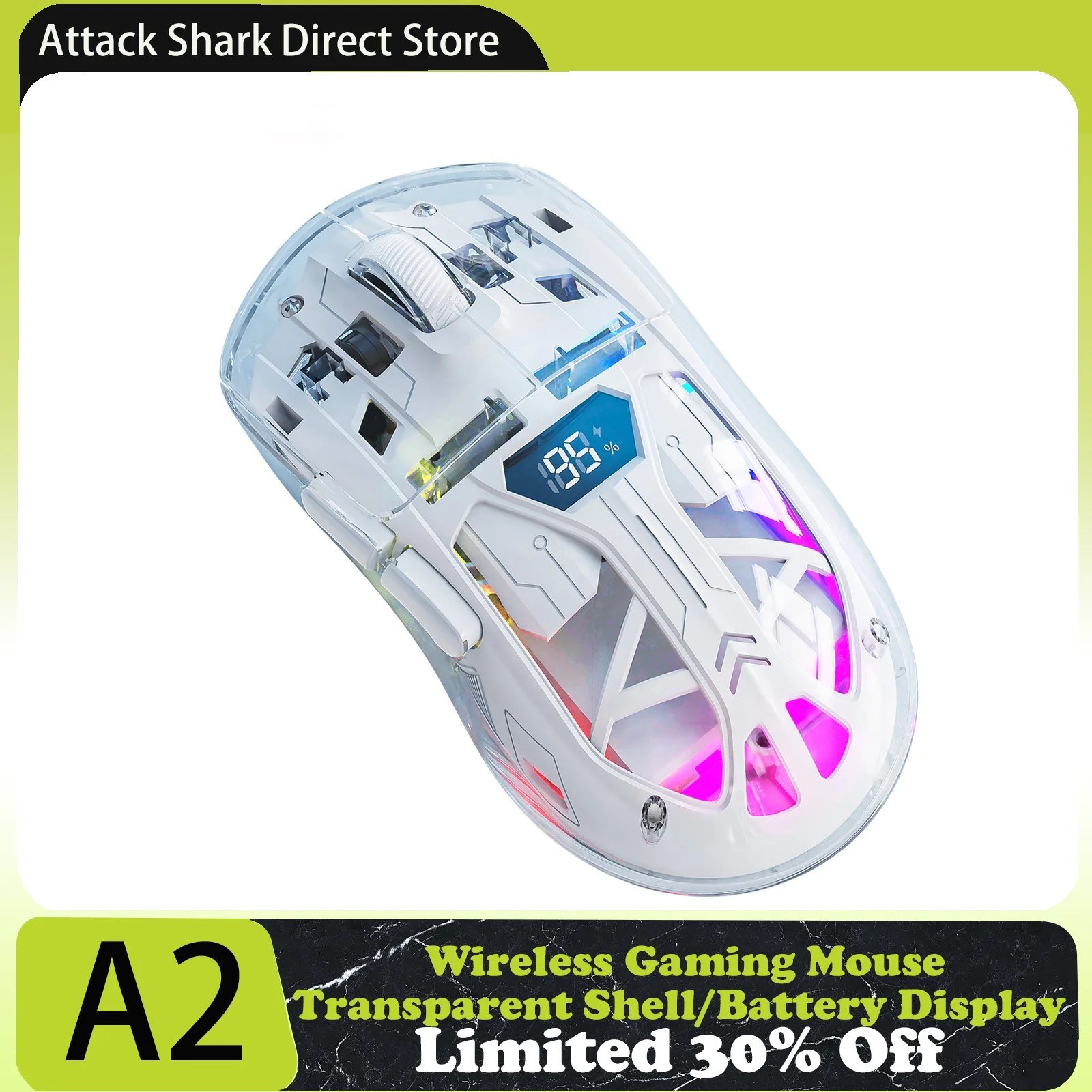 Mouse Sem Fio FreeWolf/Attack Shark A2 PAW3212, 2.4ghz