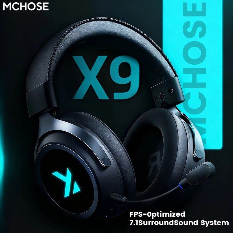 MCHOOSE X9 Headset Wireless Headworn Game 7.1 Bluetooth 2.4G