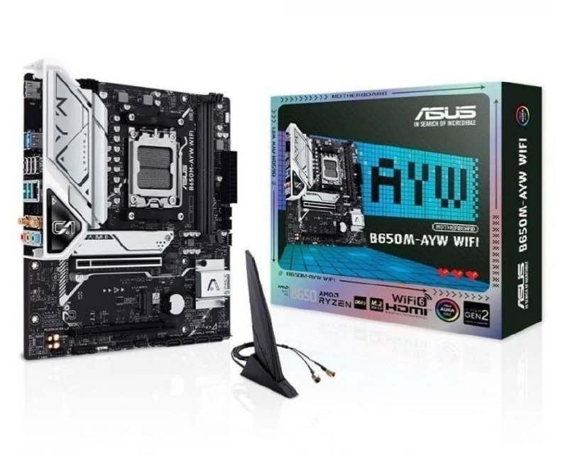 Placa Mãe Asus B650M-AYW WIFI, Chipset B650, AMD AM5, mATX, DDR5 🖥️