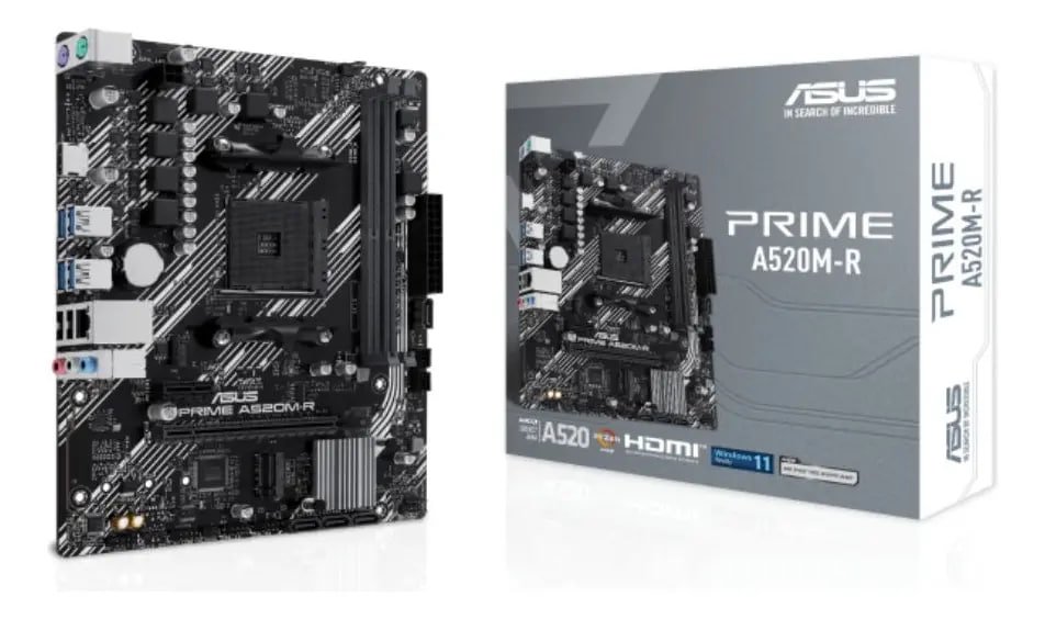 Placa Mãe Asus Prime A520m-r Am4 Ddr4 M.2 Chipset A520 Hdmi Preto