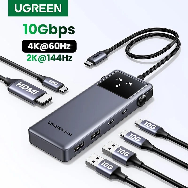 Hub USB-C UGREEN Uno 6 em 1 PD100W 4K60Hz