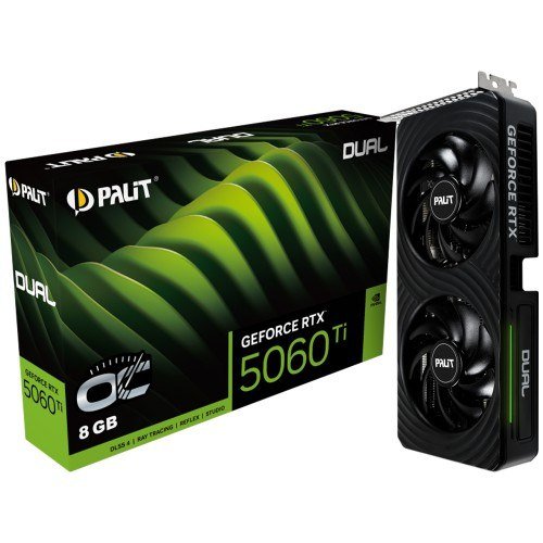 Placa de Vídeo Palit NVIDIA GeForce RTX 5060 Ti Dual 8GB