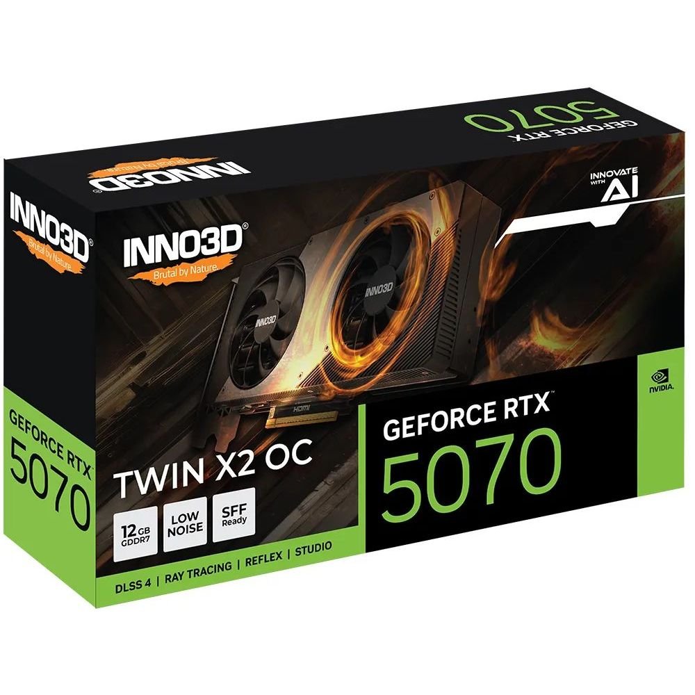 Placa de Video GeForce NVIDIA INNO3D RTX5070 12GB Twin X2 OC GDDR7