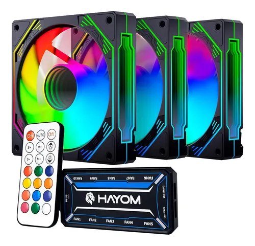 Kit 3 Coolers RGB Hayom 120mm