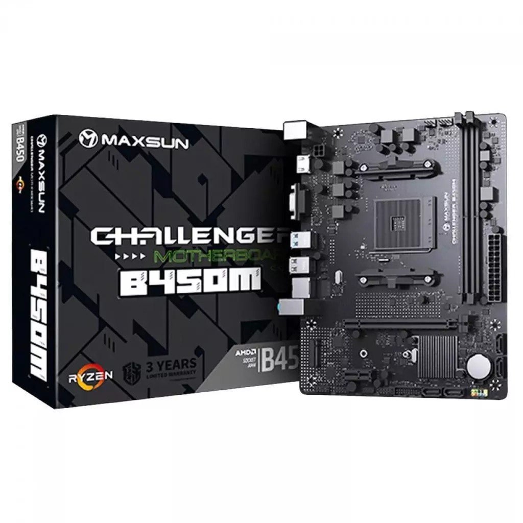Placa Mãe MAXSUN B450M MS-Challenger, Chipset B450, AMD AM4, mATX, DDR4, Preta 🖥️
