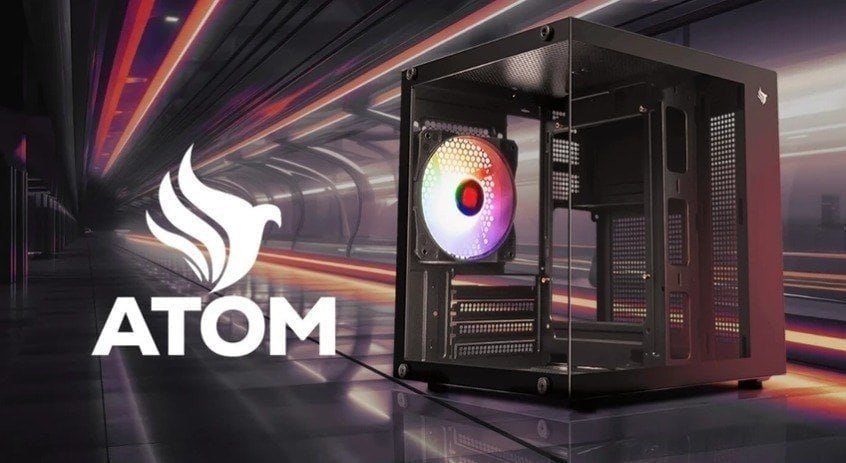 Gabinete Gamer Aquário Pichau Atom Mini-Tower Lateral de Vidro Com 1 Fan Preto PG-ATOM-BK