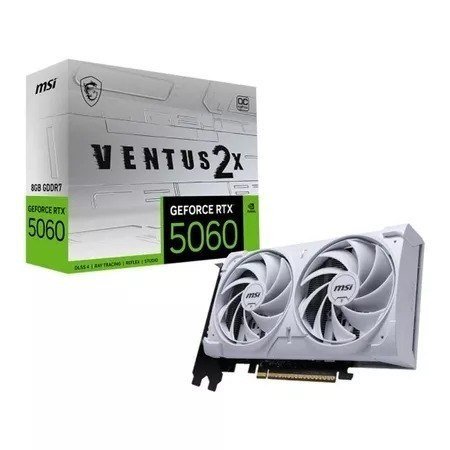 Placa de Vídeo NVIDIA GeForce MSI RTX5060 8GB Ventus OC White 2X - 128 Bits - HDMI/3X DP