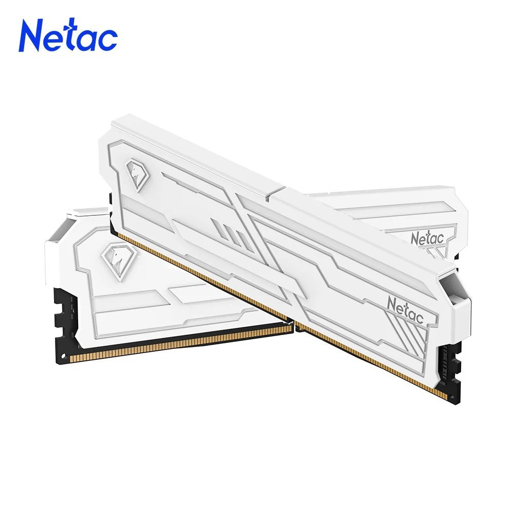 Memória RAM Netac 16GB (2x8GB) DDR4 3200MHz Branca
