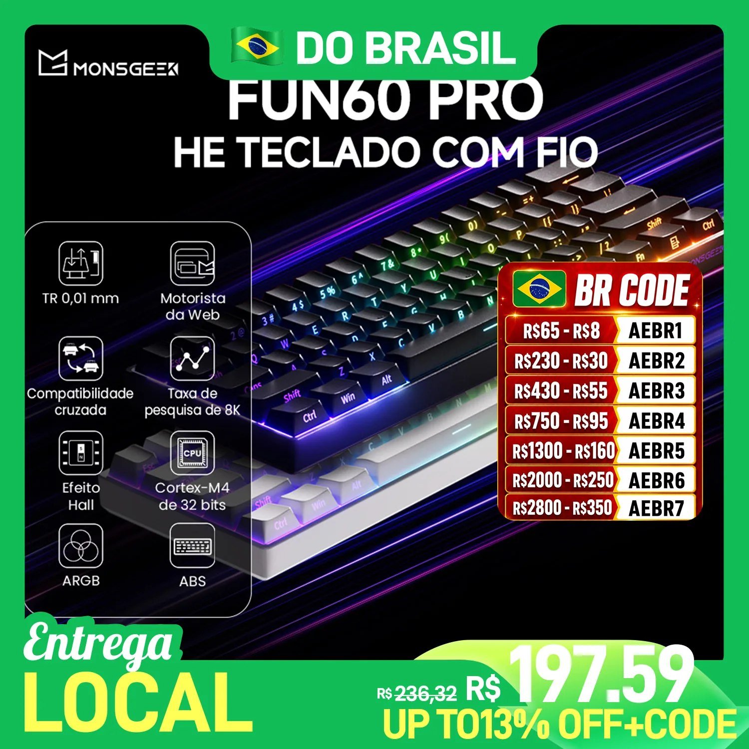 Teclado magnético Akko Fun60 Pro HE RGB