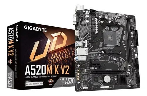 Placa Mãe A520M K V2 AMD AM4 MATX DDR4 Gigabyte