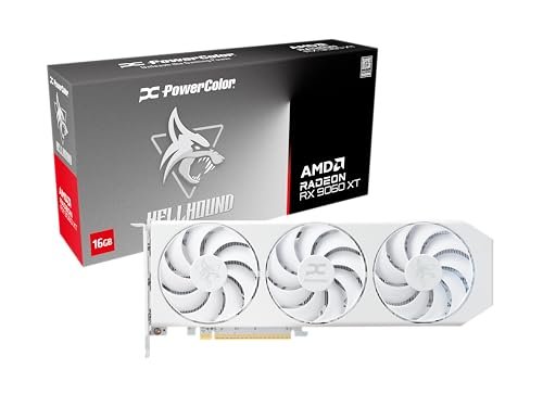 PowerColor Placa gráfica Hellhound Spectral White RX 9060 XT 16GB GDDR6