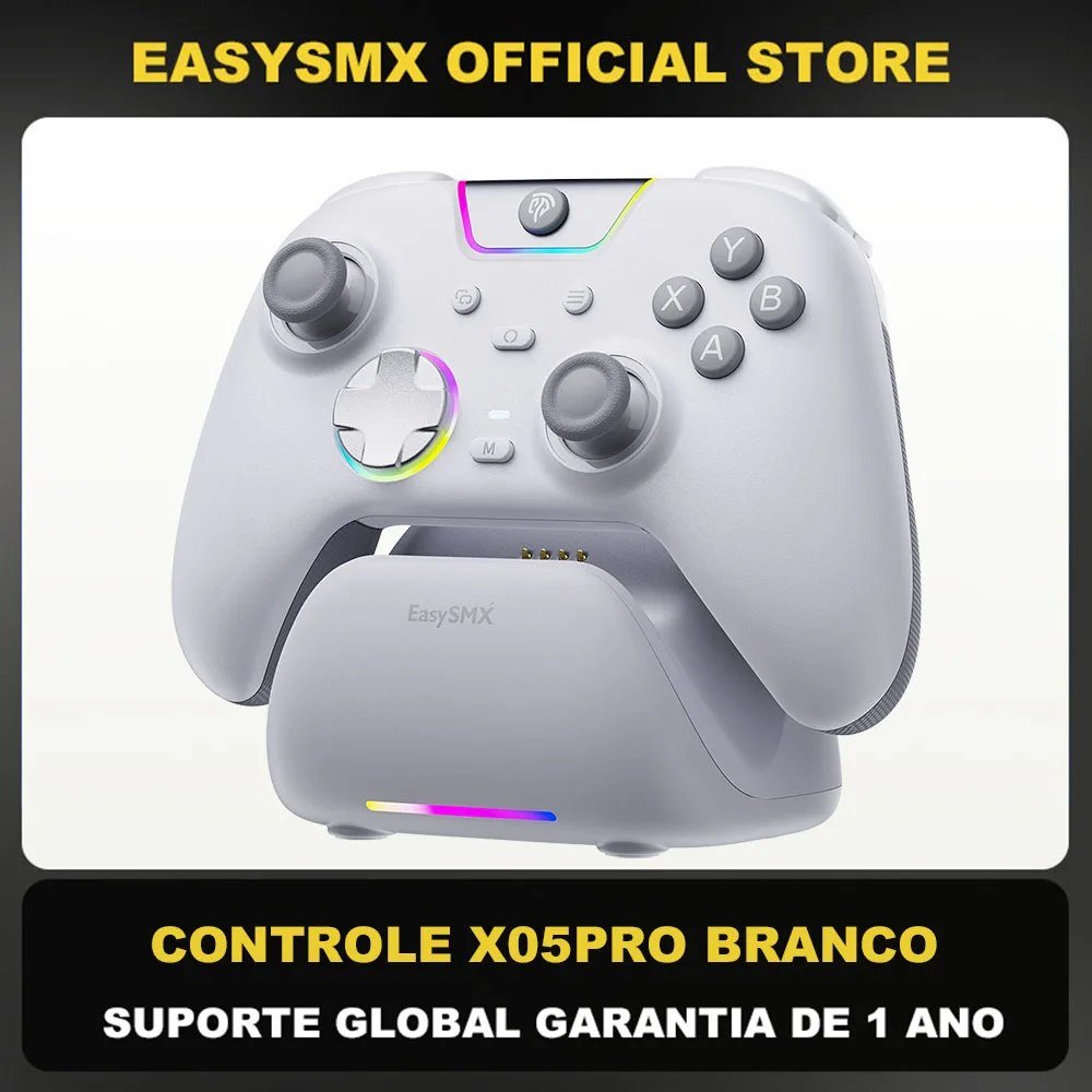 Controle Sem Fio EasySMX X05Pro com Base de Carregamento