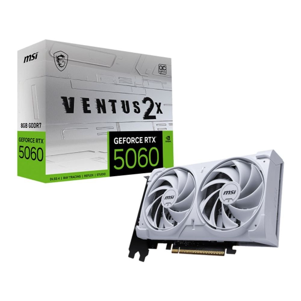RTX 5060 Placa de Vídeo NVIDIA GeForce MSI RTX5060 8GB Ventus OC White 2X