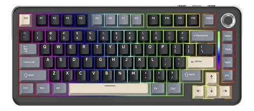 Teclado Mecanico Gamer F75 Sem Fio Tri Mode Rgb Free Wolf