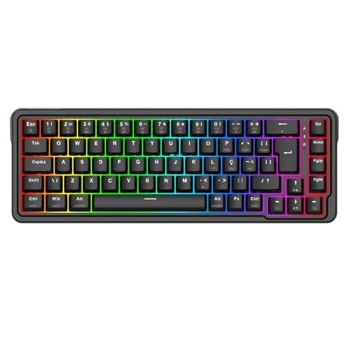 Teclado Magnético Gamer Redragon Nova RGB Preto 65% ABNT2