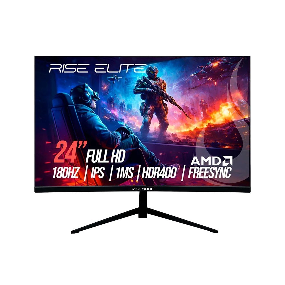 Monitor Gamer Rise Mode Prime 24" FHD 180Hz 1ms IPS FreeSync HDR 400 HDMI e VGA sRGB 110% Preto RM-MOG-24F180FH-B