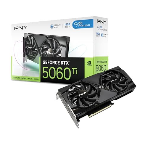 PNY GeForce RTX 5060 Ti, 8GB GDDR7, 128 Bits, Dual Fan, OC, Placa de Vídeo