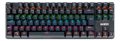 Teclado Mecânico Mancer Shade MK3 Preto Rainbow Switch Huano Vermelho ABNT2