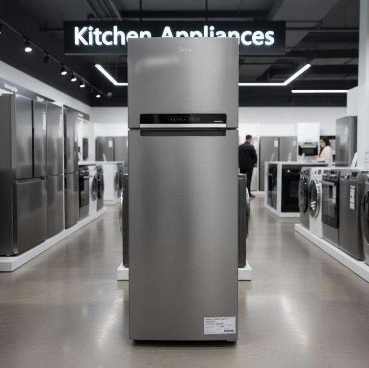 Geladeira Frost Free Duplex Midea 394L Inverter INOX