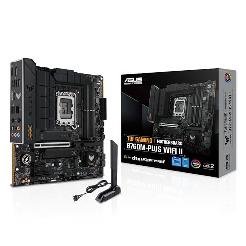 Placa Mãe Asus TUF Gaming B760M-Plus Wi-Fi Ii, Chipset B760, Intel LGA 1700, Matx, DDR5