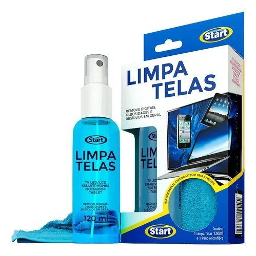 Limpa Telas Start 120ml + Pano Microfibra Produto Eficiente