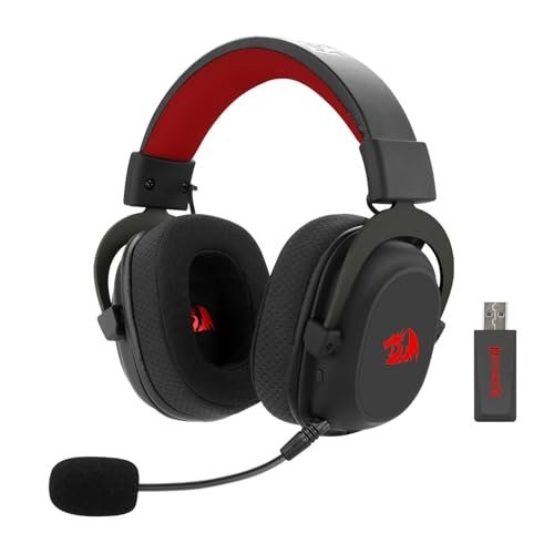 Headset Gamer Redragon Zeus Pro Sem Fio | Preto, 7.1, H510-PRO + Caneta