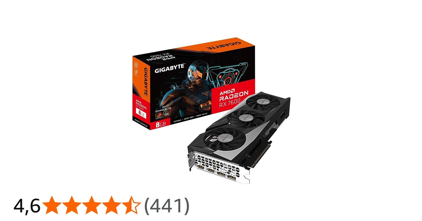 Placa de Video Gigabyte RX 7600 Gaming OC, 8gb, GDDR6 - GV-R76GAMING-OC-8GD