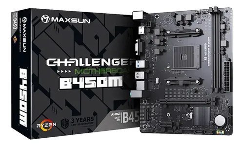 Placa Mãe Maxsun B450M MS-Challenger AM4 DDR4 M-ATX AMD