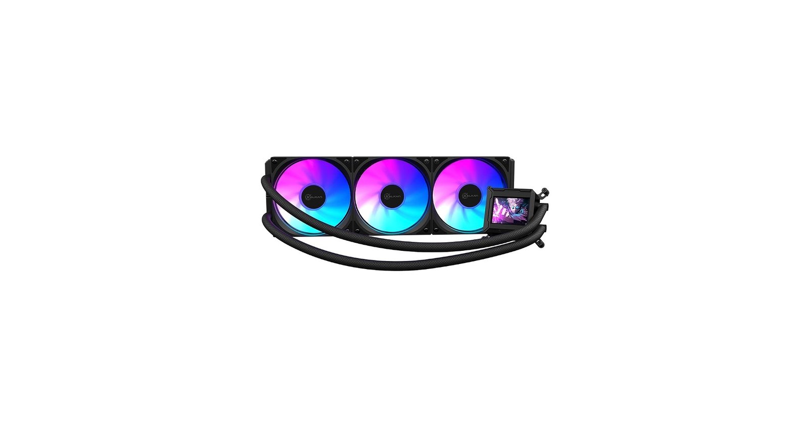Watercooler Kalkan Aura LCD 360mm ARGB Preto Tela LCD 2.4” LCD Personalizável