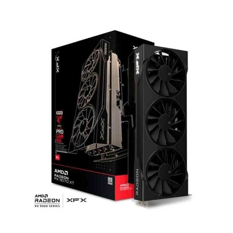 Placa de Vídeo XFX Swift RX 9070 XT Mercury - Triple Fan Gaming Edition AMD 16GB