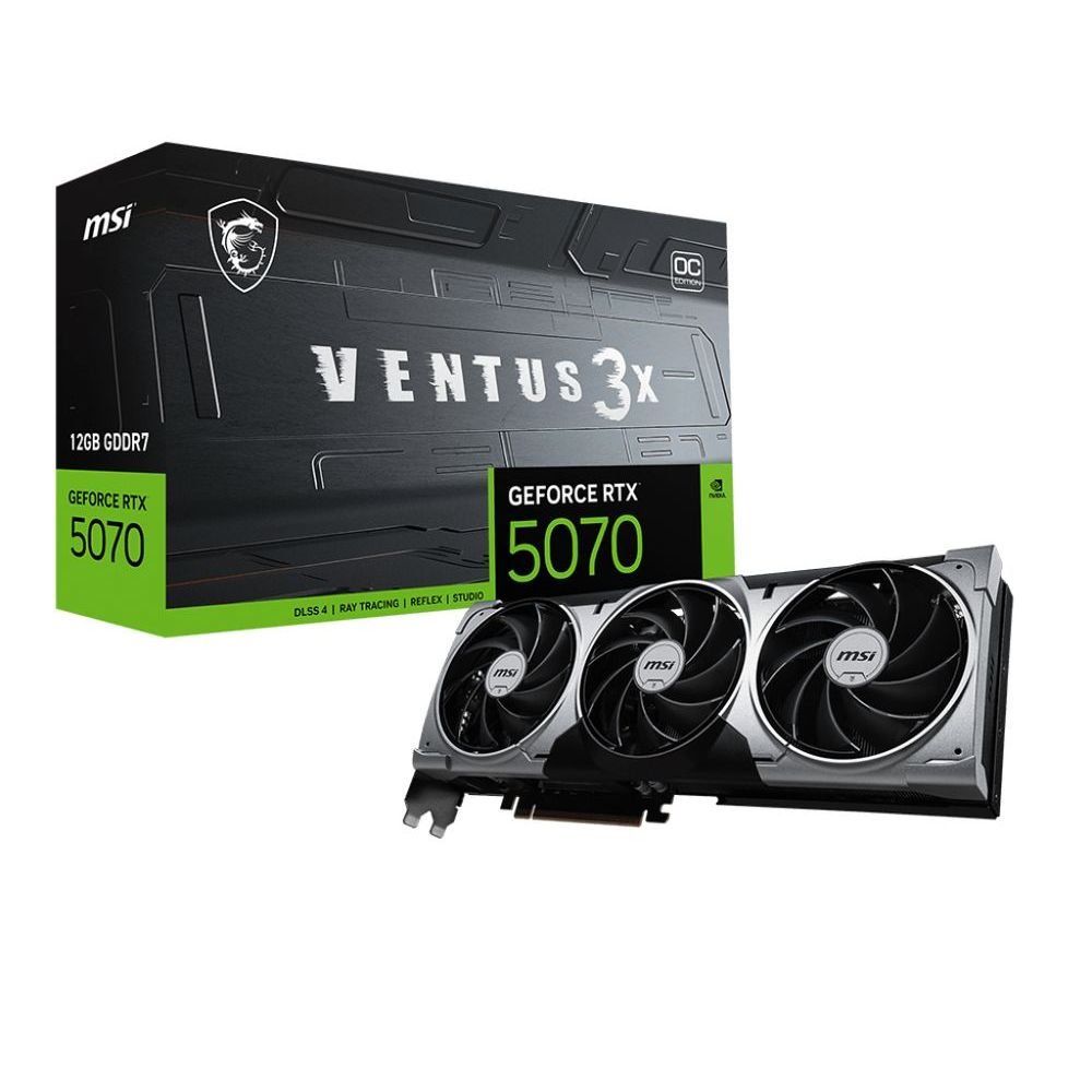 Placa de Vídeo Nvidia Geforce MSI RTX5070 12G Ventus 3x OC GDDR7