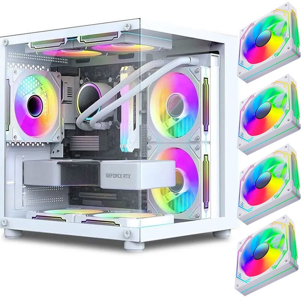 Gabinete Gamer Aquário em Vidro Com 4 Fans RGB GB1797