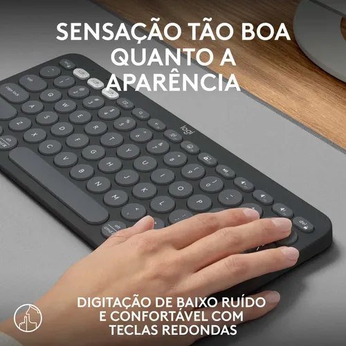 Teclado sem fio Logitech Pebble Keys 2 K380s - Grafite