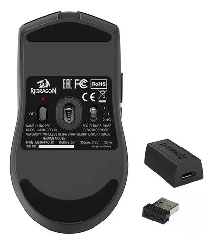 Mouse Sem Fio Redragon King Pro 1K M916-PRO-1K PAW3395