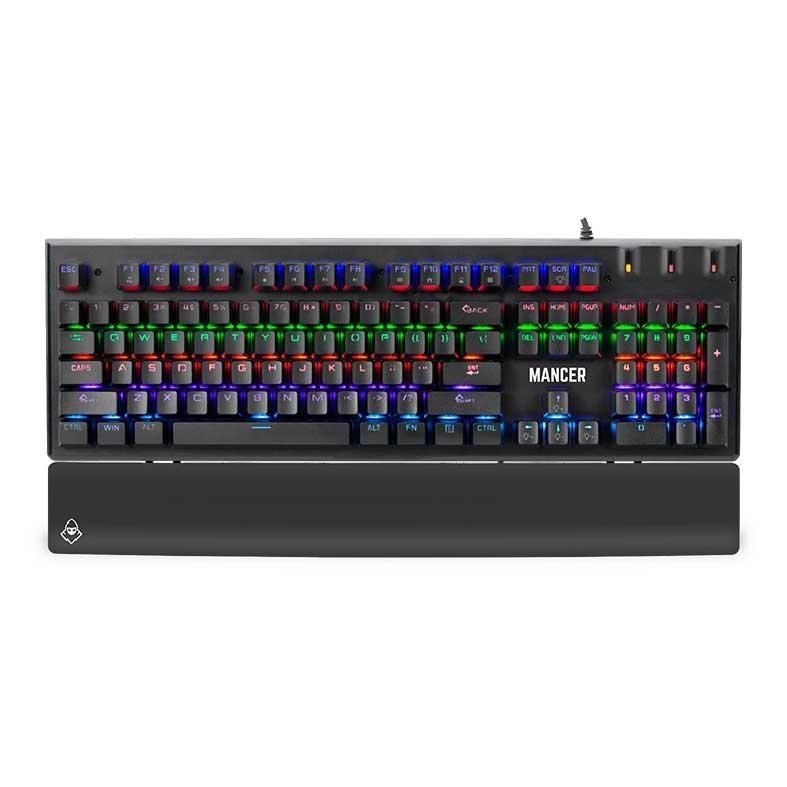 Teclado Mecanico Mancer Tharix Rainbow ABNT2 Switch Vermelho Preto MCR-THX-RBW01