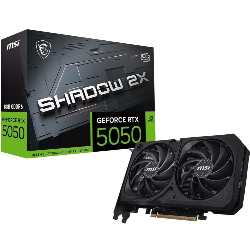 Placa de Vídeo NVIDIA GeForce MSI RTX5050 8GB Shadow 2X OC
