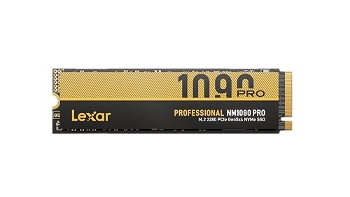 Lexar SSD 2TB NM1090 PRO PCIe Gen5 NVMe M.2 2280 SSD interno, até 14.000/13.000 MB/s de leitura/gravação, design de controle térmico avançado, habilitado para armazenamento direto, para jogadores