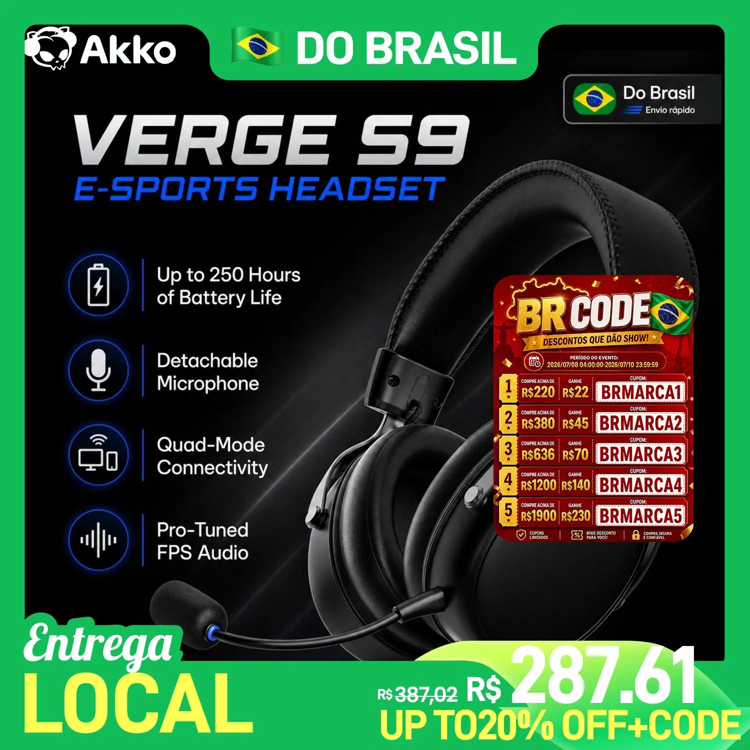 😱 HEADSET SEM FIO AKKO VERGE V9 ULTRA