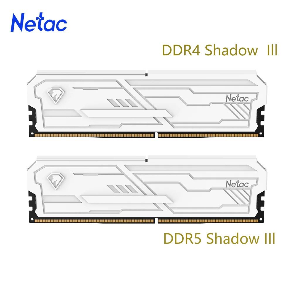 😱 Memória Netac 2 x 8gb 3200 Mhz Branca/Cinza