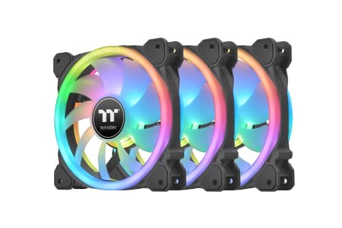 😱 Thermaltake Ventilador de radiador SWAFAN 12 RGB TT Edição Premium Pacote com 3, Design de Lâmina de Ventilador Trocável, Direção de Fluxo de Ar Personalizável, 2000 RPM, CL-F137-PL12SW-A, 120 mm