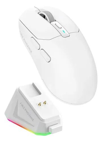 😱 Mouse Gamer Sem Fio Fire Phoenix 24000dpi Paw3311 Branco