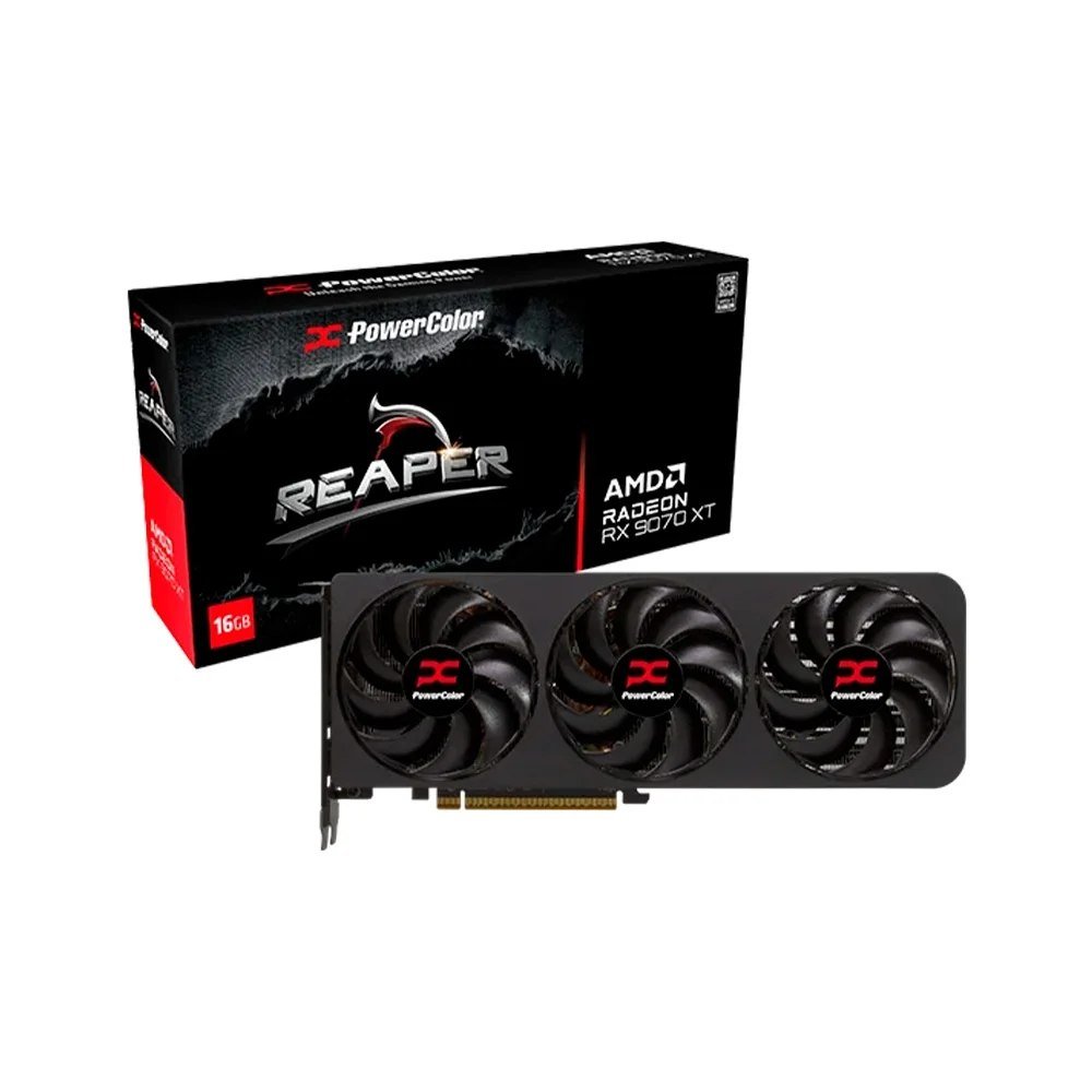 😱 Placa de Vídeo PowerColor Reaper AMD Radeon RX 9070 XT 16GB GDDR6 - RX 9070 XT 16G-A