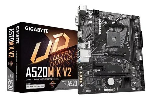 😱 Placa Mãe A520m K V2 V1.1 Amd Am4 Matx Ddr4 Gigabyte Preto