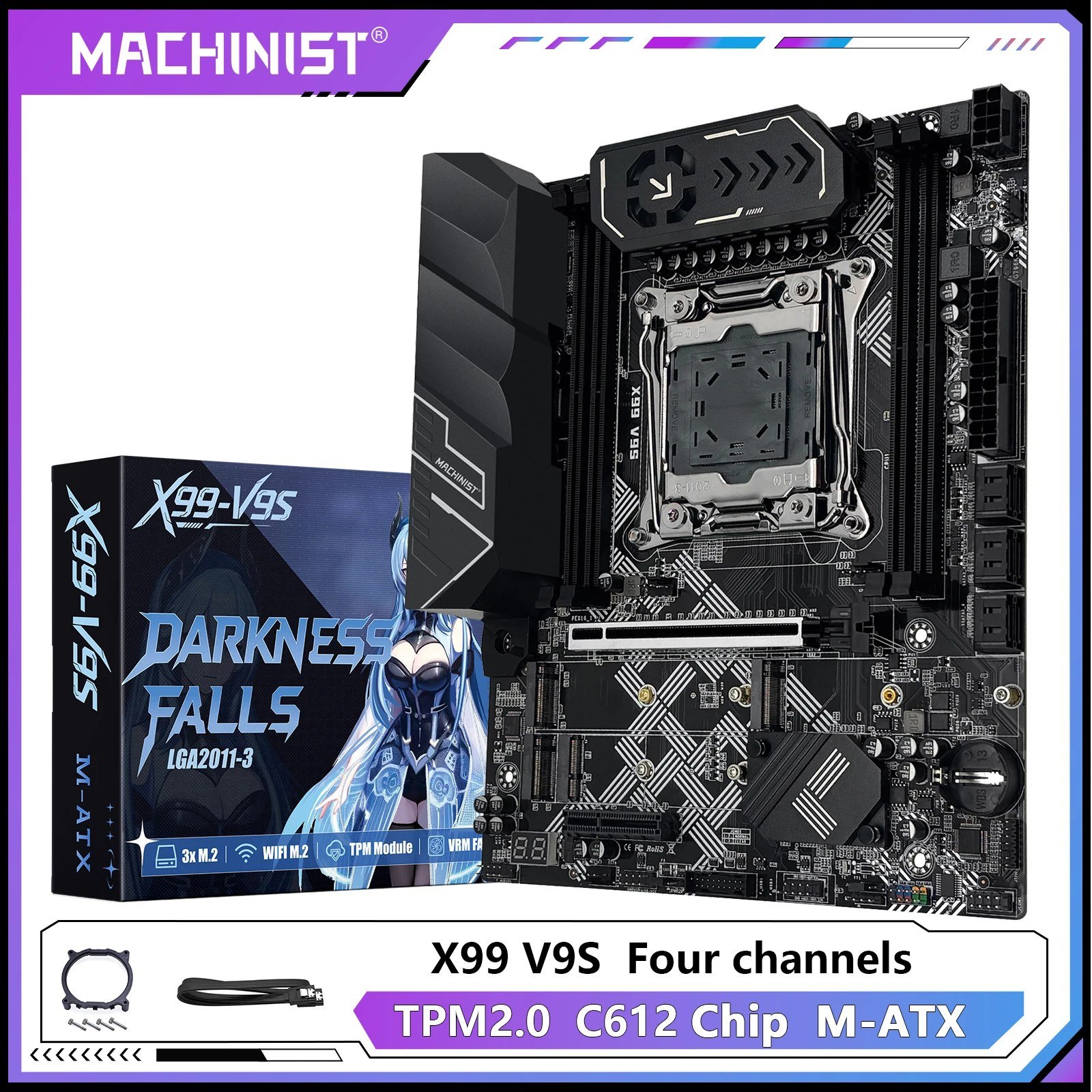 😱 MACHINIST X99 V9S, Quad Channel, Chipset C612, Tpm 2.0, Secure Boot