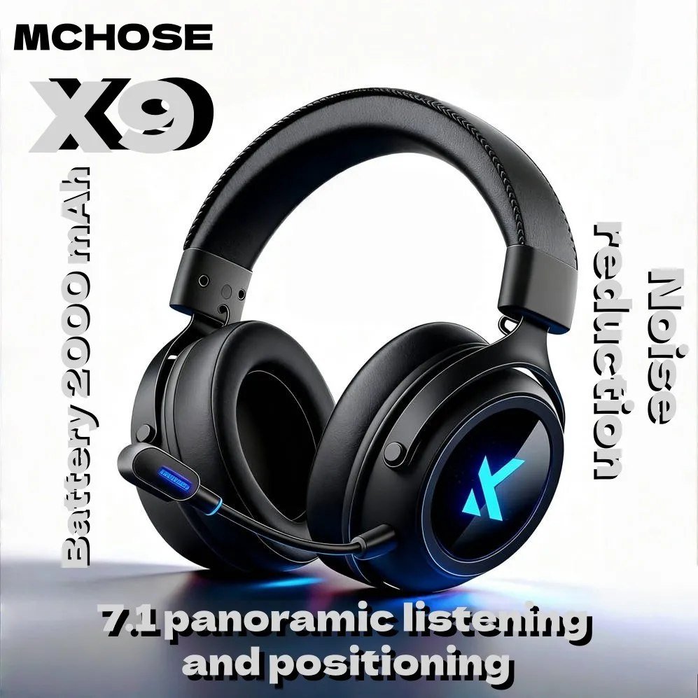 😱 Headset Mchose X9, sem fio, RGB