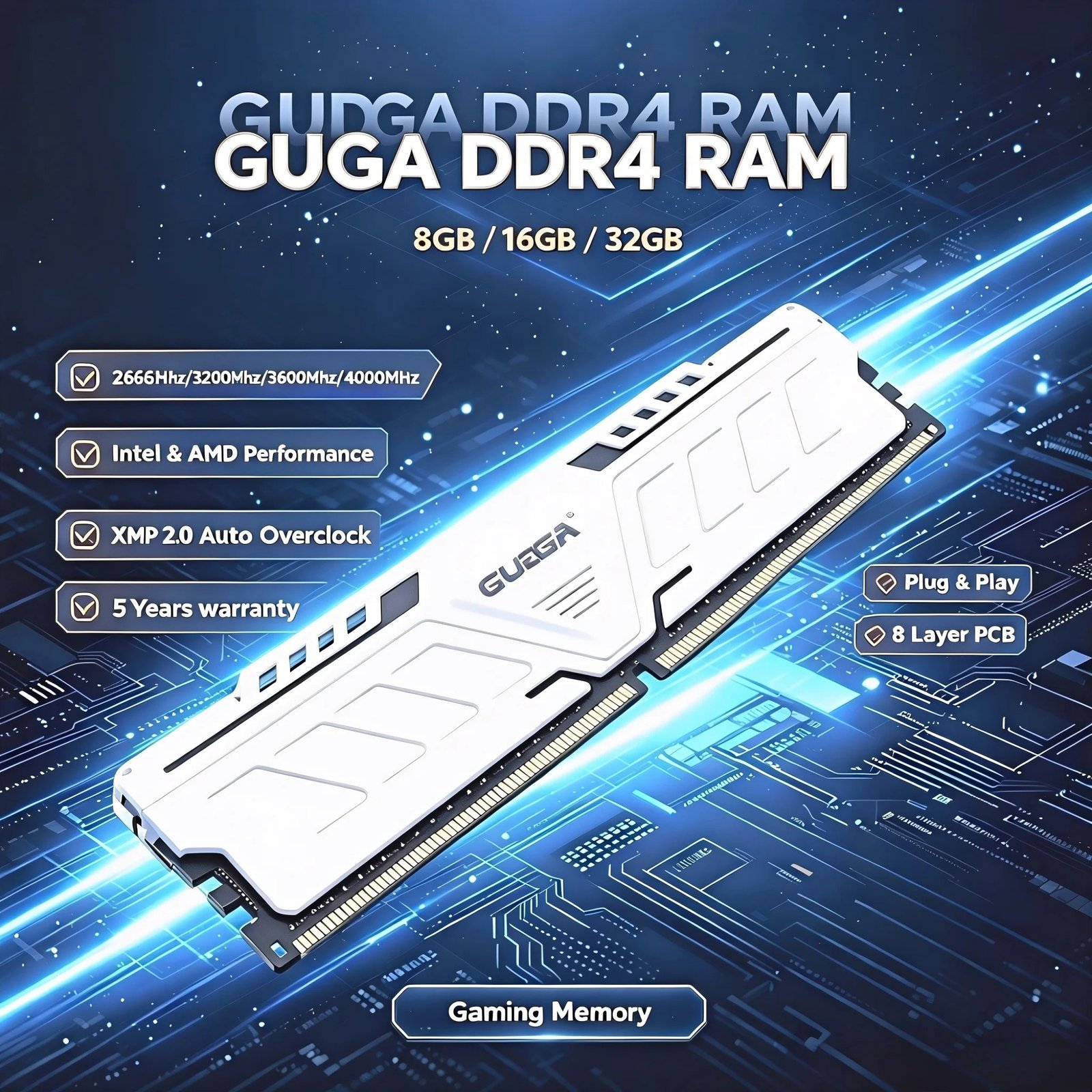 😱 Memória Ram Gudga DDR4 8GB 3200MHz
