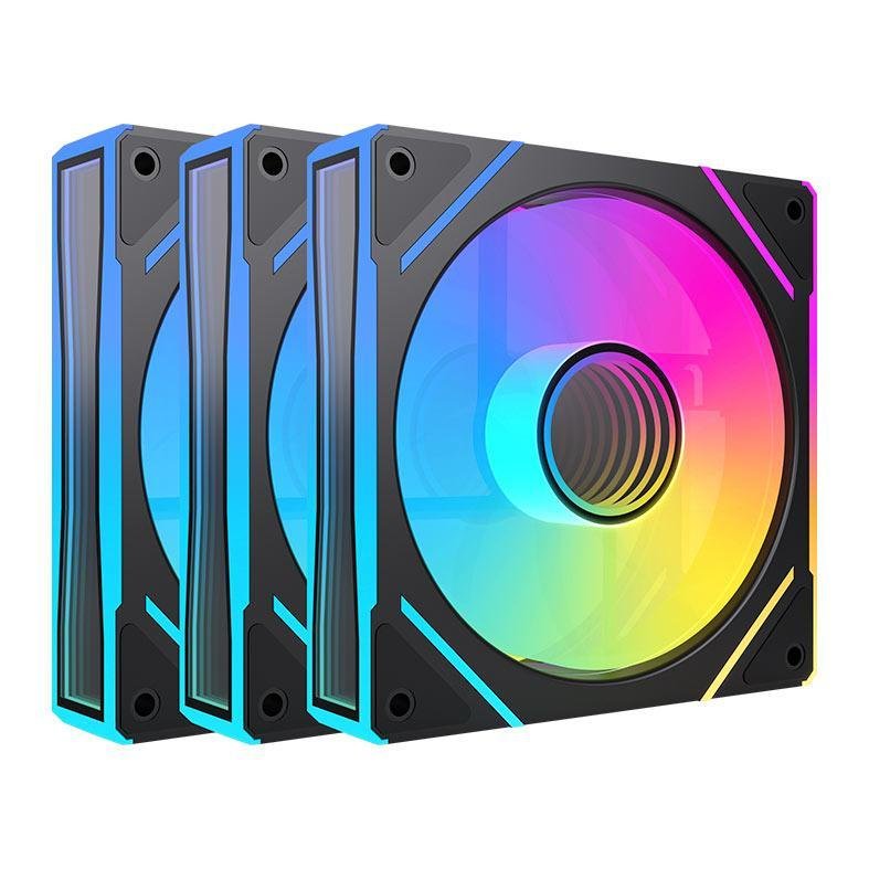 😱 Kit Ventoinhas Acegeek Silverline, ARGB, 3x120mm, Preto