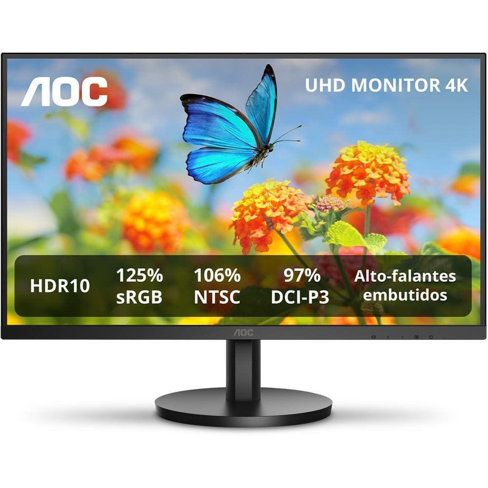 😱 Monitor 27” 4K U27B3A/57 HDR10 Alto falantes Integrados Bivolt AOC