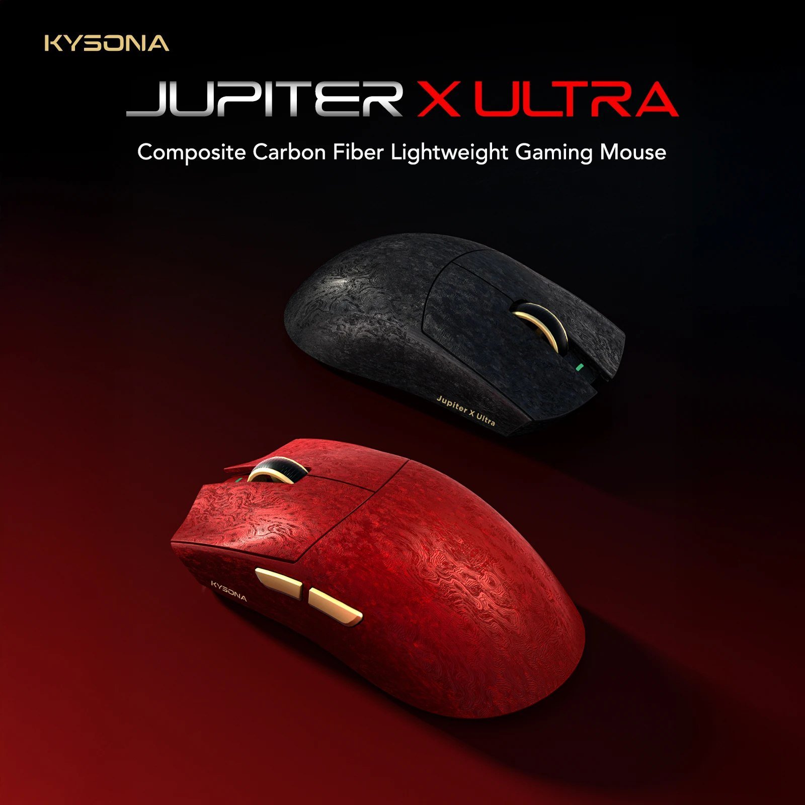 😱 Mouse Sem Fio KYSONA Jupiter X Ultra 3950 54L15, Fibra de Carbono