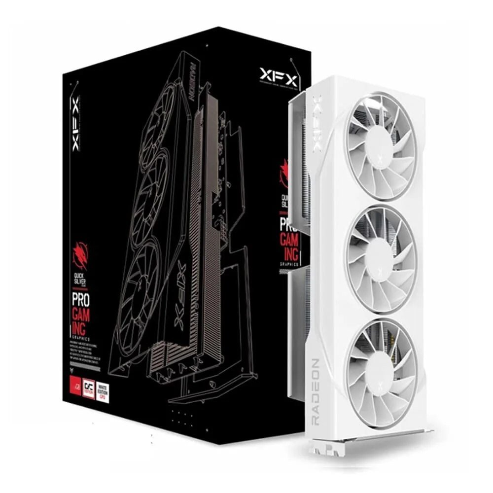 😱 Placa de Vídeo XFX RX 9060 XT OC White AMD Radeon, 16GB, GDDR6, 128bits, 20 Gbps, Triple Fan